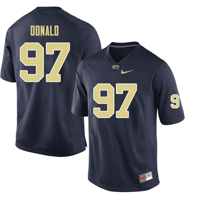 Men #97 Aaron Donald Pittsburgh Panthers College Football Jerseys Sale-Navy